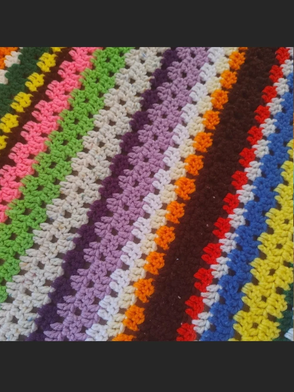 Handmade Multicolor Crochet Throw Blanket